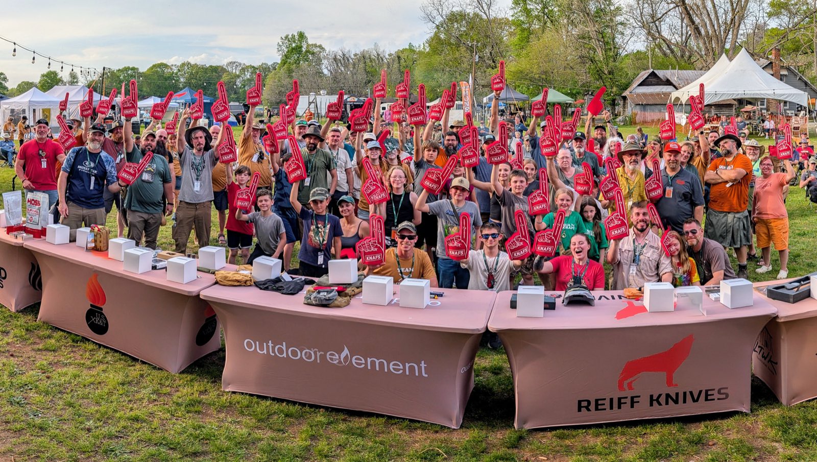 The raffle at a past Georgia Bushcraft Gathering